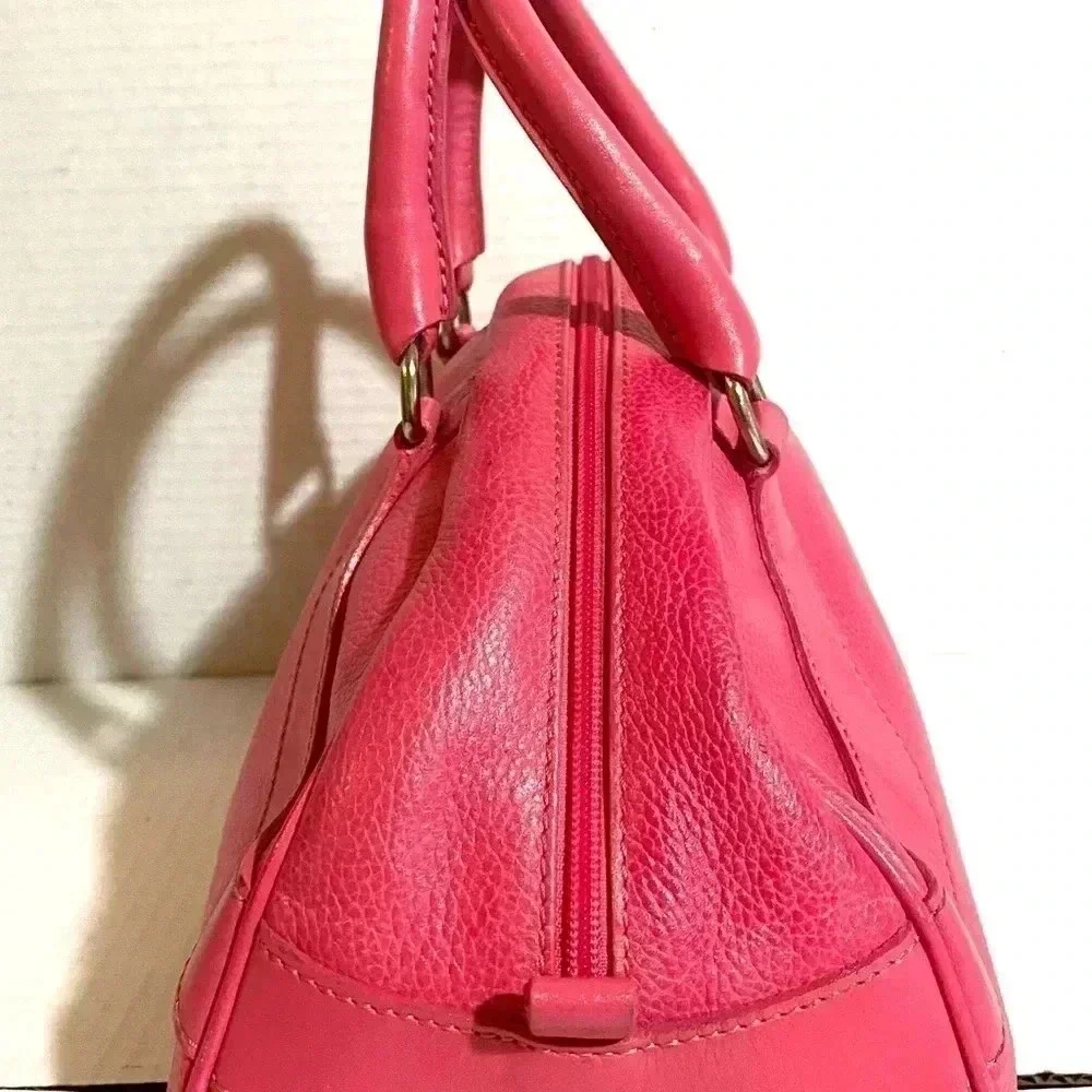 Longchamp pink leather satchel handbag